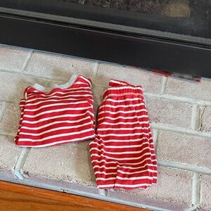 Mini Boden red and white stripe pjs